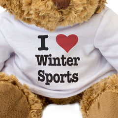 I LOVE WINTER SPORTS - Teddy Bear - Cute Cuddly Soft Adorable - Gift Present