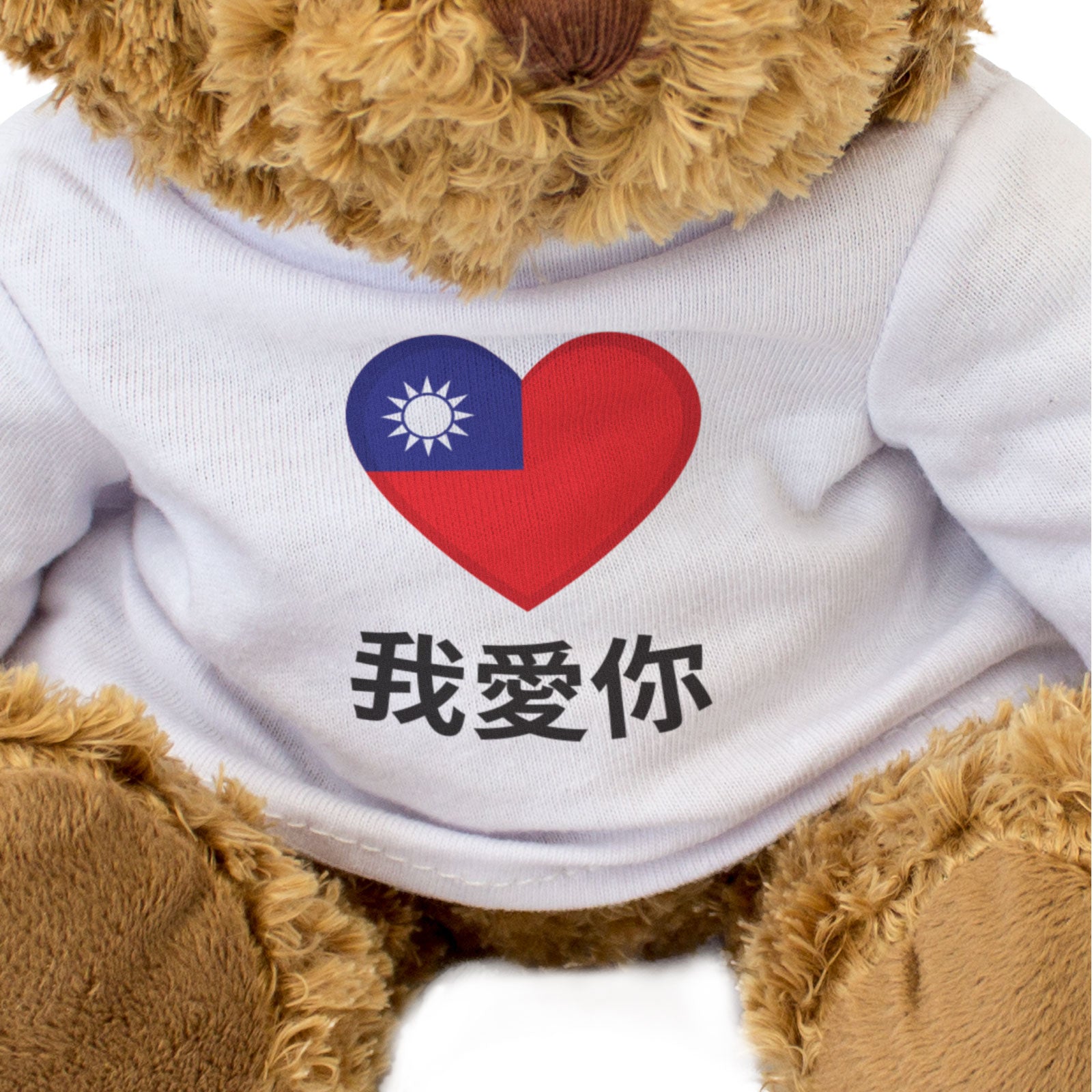 WO AI NI 我愛你 (TAIWAN FLAG) - Teddy Bear - I Love You - Romantic Gift Present