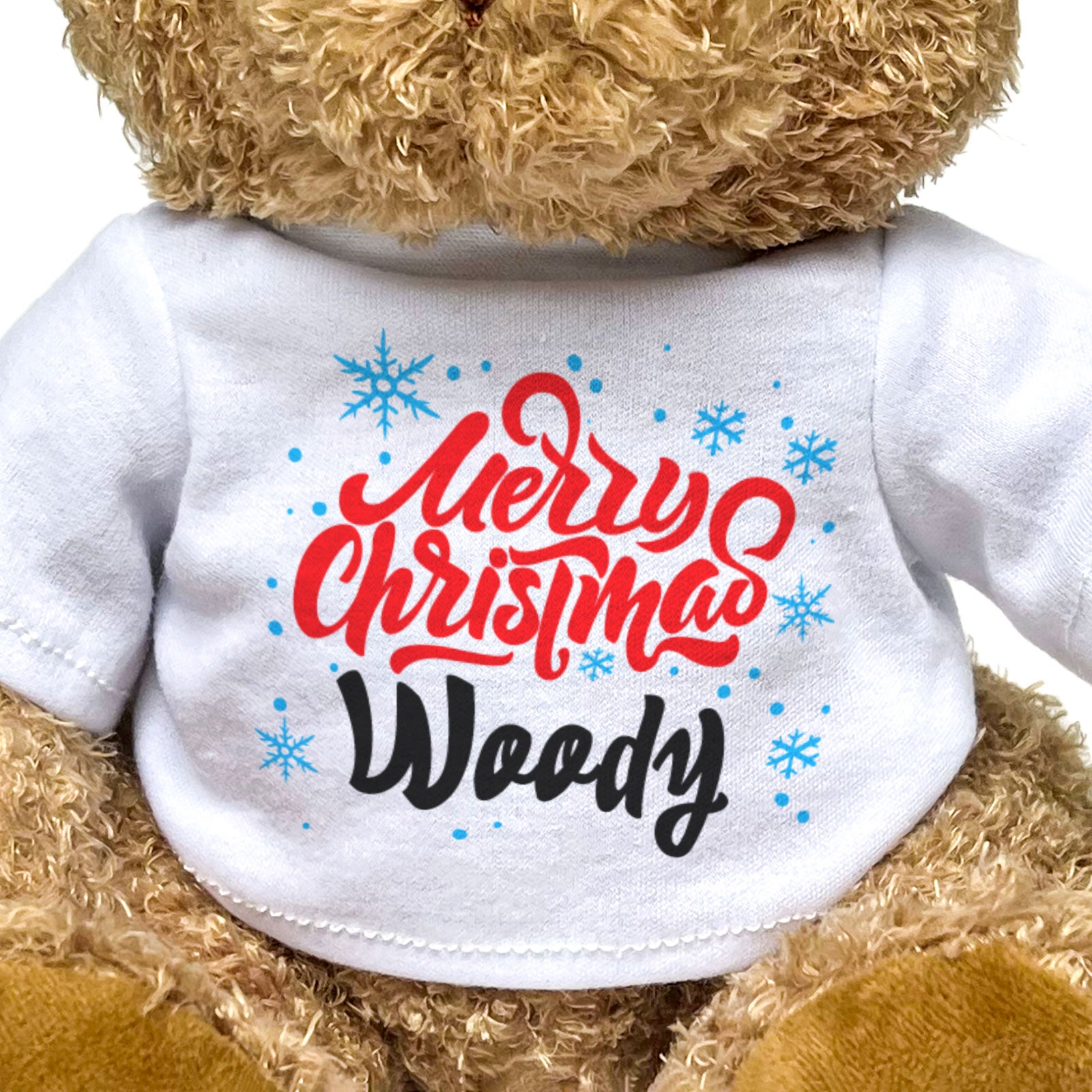MERRY CHRISTMAS WOODY - Teddy Bear - Cute Cuddly Soft - Funny Gift Present