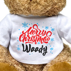 MERRY CHRISTMAS WOODY - Teddy Bear - Cute Cuddly Soft - Funny Gift Present