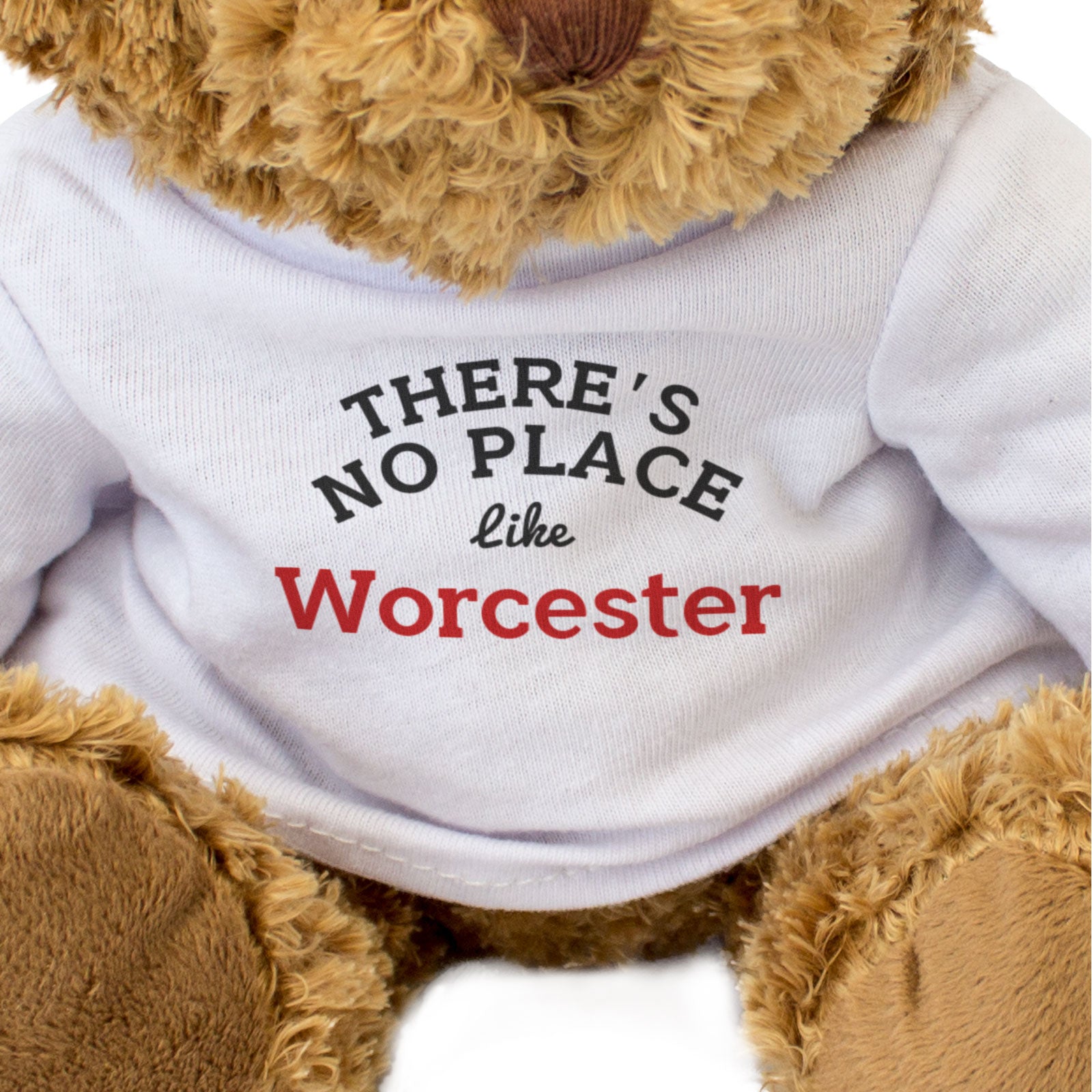 THERE'S NO PLACE LIKE WORCESTER - Teddy Bear - Cute - Funny Gift Present