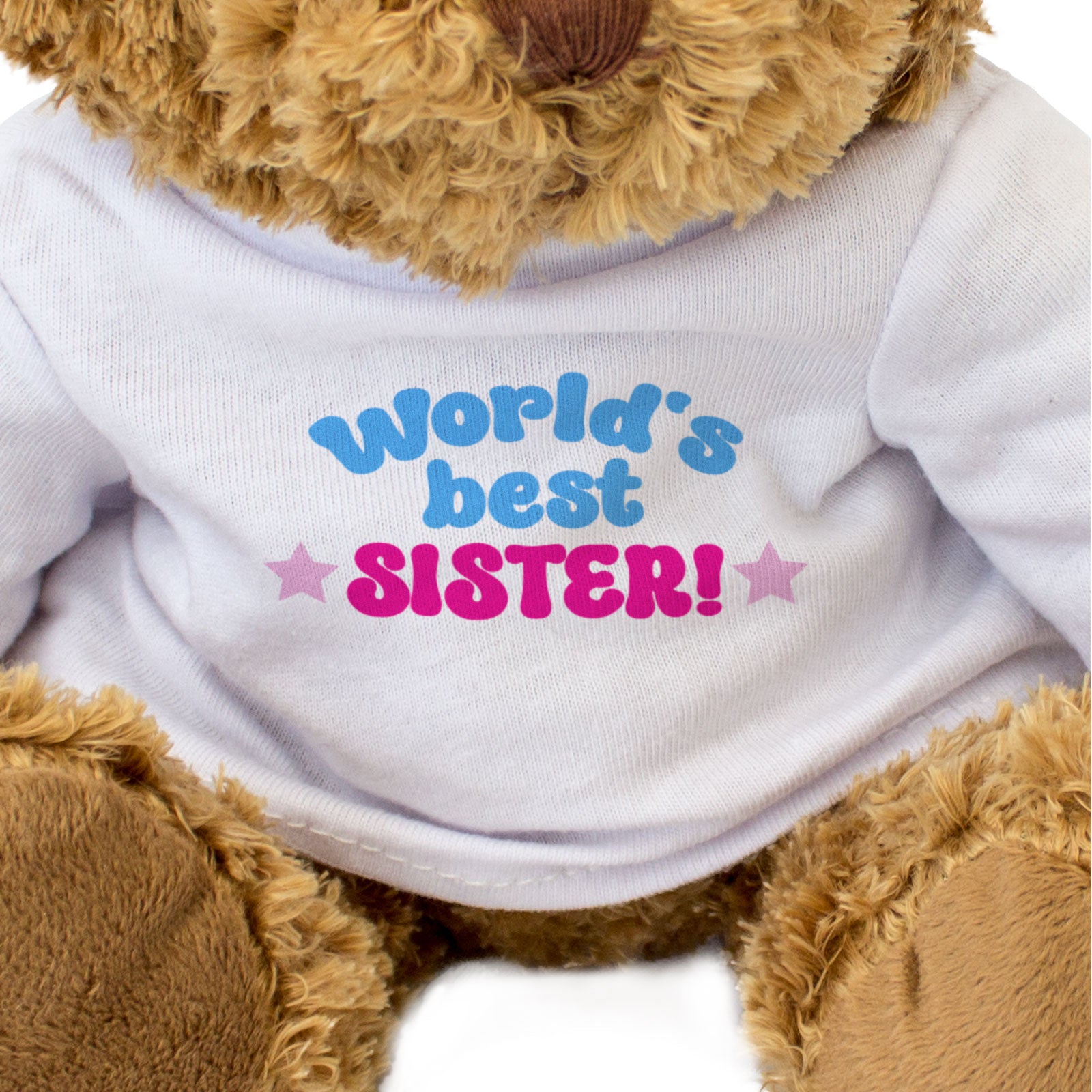 WORLD'S BEST SISTER - Teddy Bear - Cute Cuddly Soft Funny - Gift Present