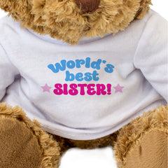 WORLD'S BEST SISTER - Teddy Bear - Cute Cuddly Soft Funny - Gift Present