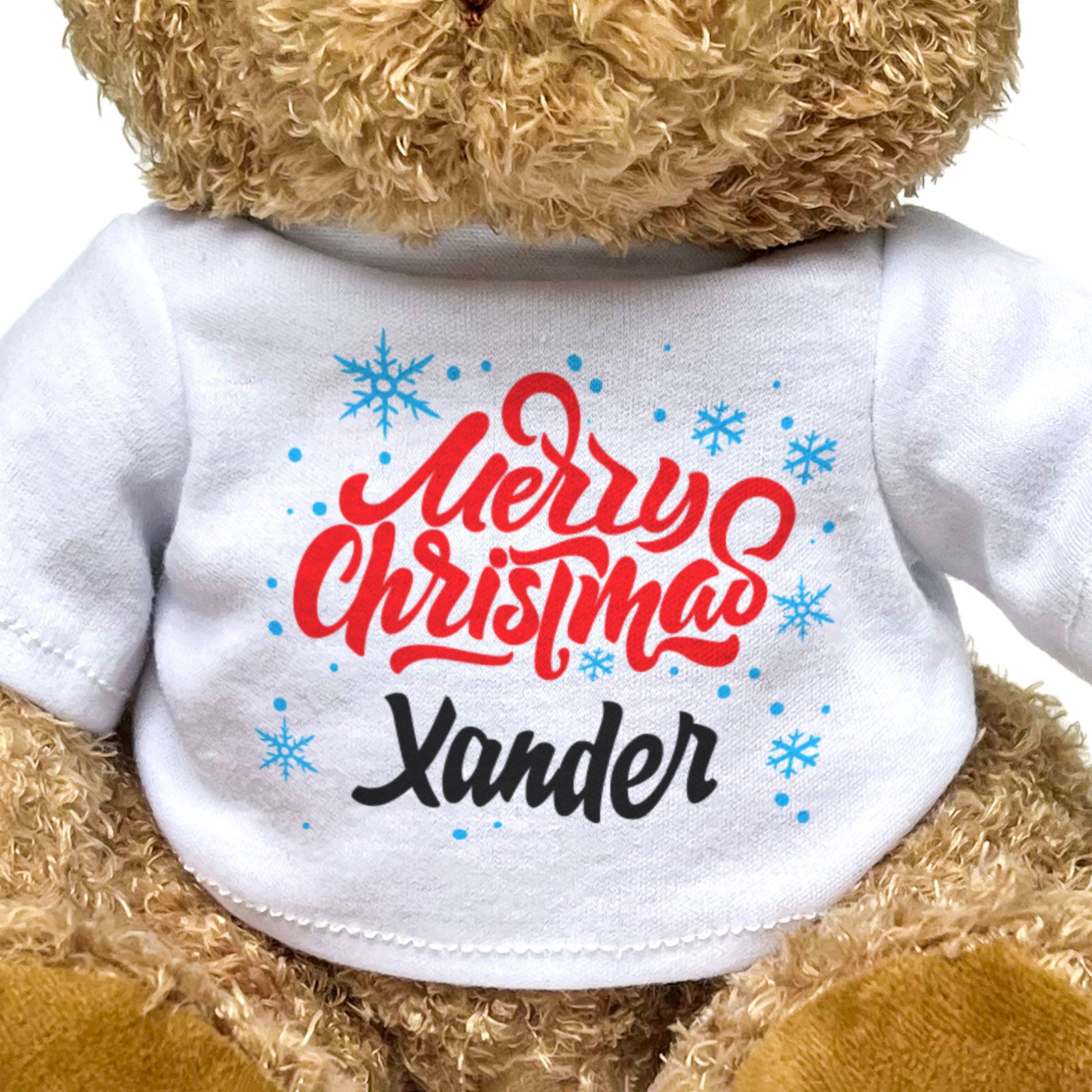 MERRY CHRISTMAS XANDER - Teddy Bear - Cute Cuddly Soft - Xmas Gift Present