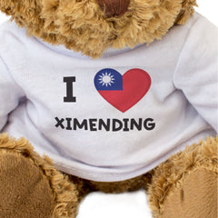 I LOVE XIMENDING (TAIWAN FLAG) - Teddy Bear - Cute Taipei Souvenir Gift Present