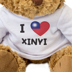 I LOVE XINYI (TAIWAN FLAG) - Teddy Bear - Cute Taipei Souvenir Gift Present