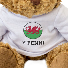 Y FENNI (WALES FLAG ROUNDEL) - Teddy Bear - Funny Abergavenny Gift Present