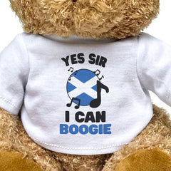 YES SIR I CAN BOOGIE (SCOTLAND FLAG) - Teddy Bear - Funny Football Gift Present