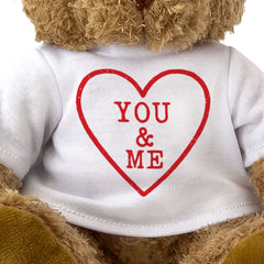 YOU & ME (HEART) - Teddy Bear - Romantic Couple Valentine's Day Gift Present