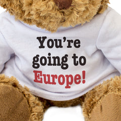 YOU'RE GOING TO EUROPE! - Teddy Bear - Surprise Holiday Vacation - Gift Present