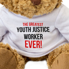 THE GREATEST YOUTH JUSTICE WORKER EVER - Teddy Bear - Cute - Gift Present