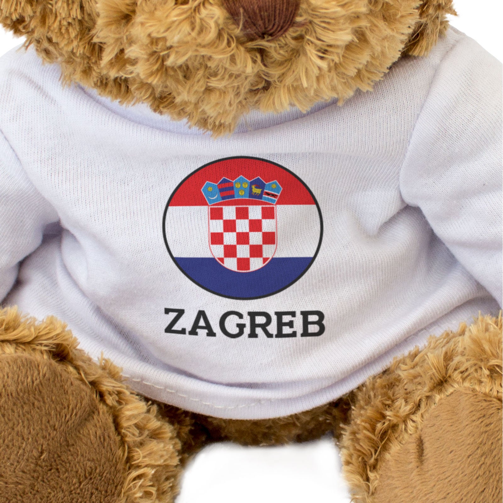 ZAGREB (CROATIA FLAG ROUNDEL) - Teddy Bear - Funny Souvenir Gift Present