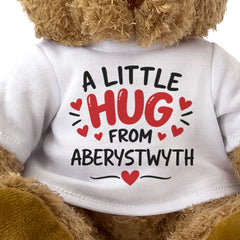 Close-up of the A Little Hug From Aberystwyth T-shirt design