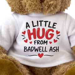 Close-up of the A Little Hug From Badwell Ash T-shirt design
