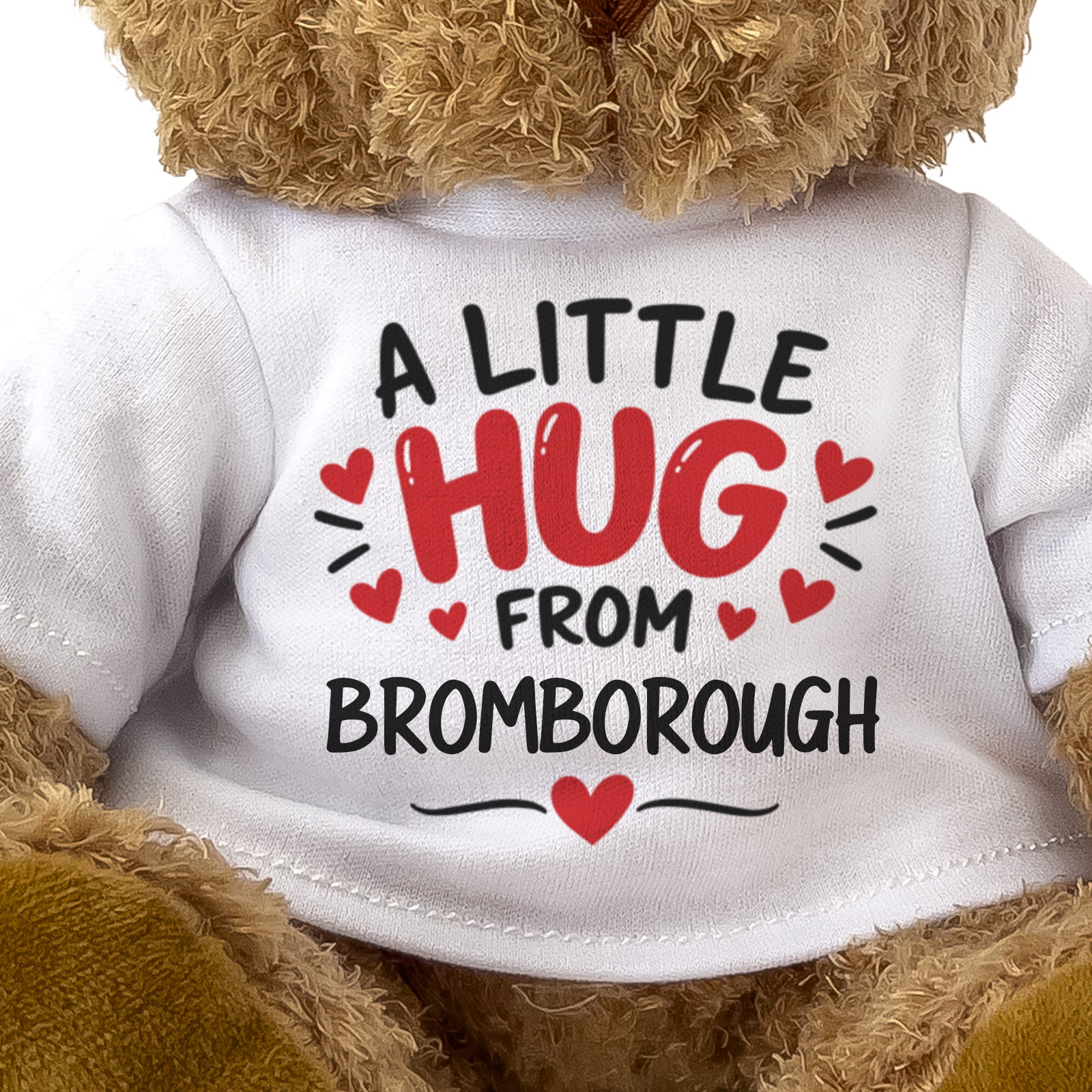 Close-up of the A Little Hug From Bromborough T-shirt design