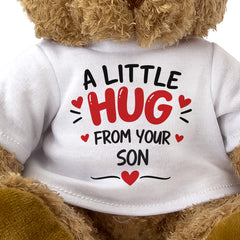 Close-up of the A Little Hug From Your Son T-shirt design