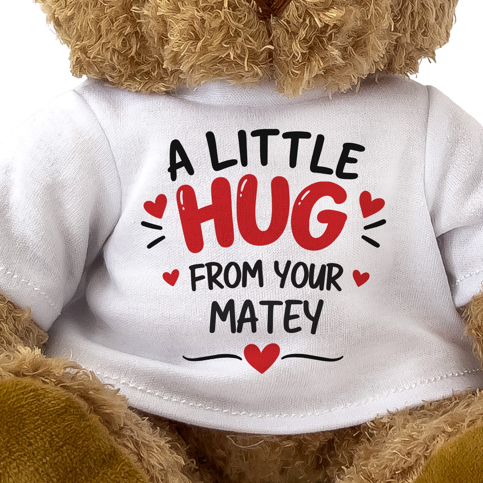 Close-up of the A Little Hug From Your Matey T-shirt design