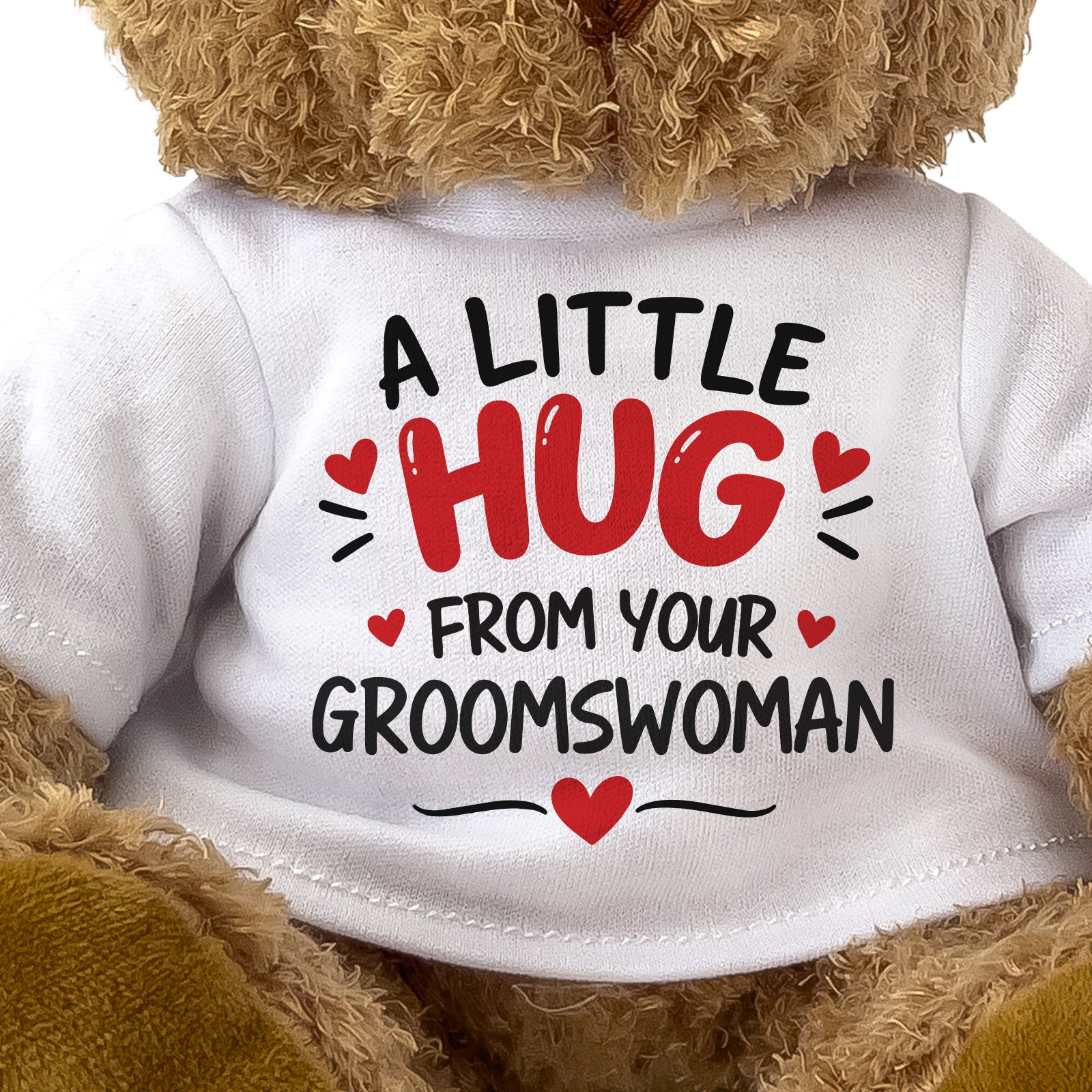 Close-up of the A Little Hug From Your Groomswoman T-shirt design