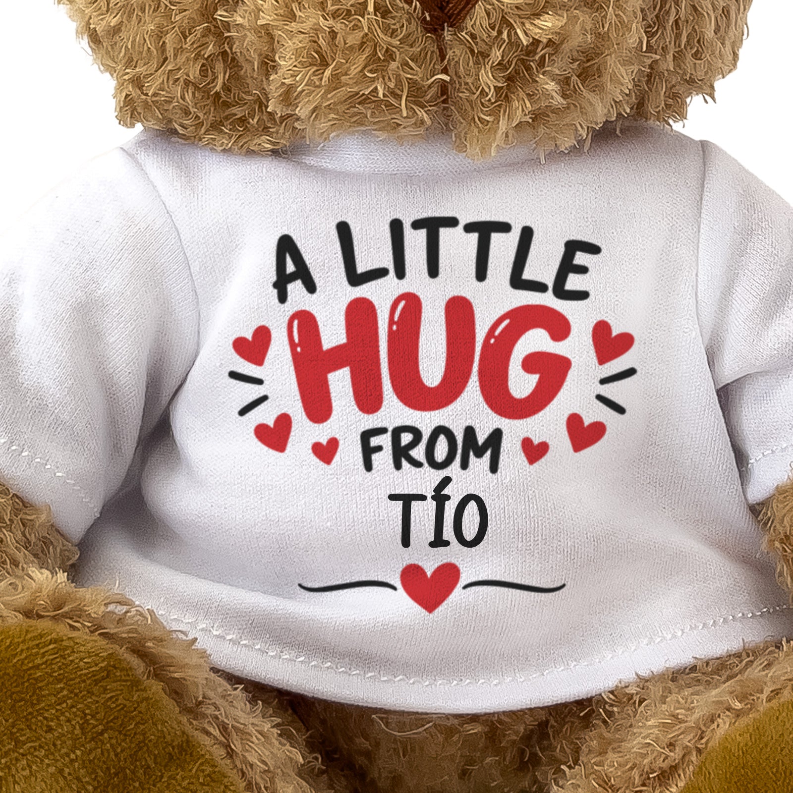 Close-up of the A Little Hug From Tío T-shirt design