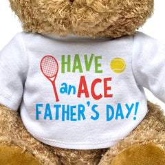 Have An Ace Father's Day - Teddy Bear - Tennis Fan Gift Present