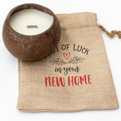 Best Of Luck In Your New Home - Toasted Coconut Bowl Candle – Soy Wax - Gift Present