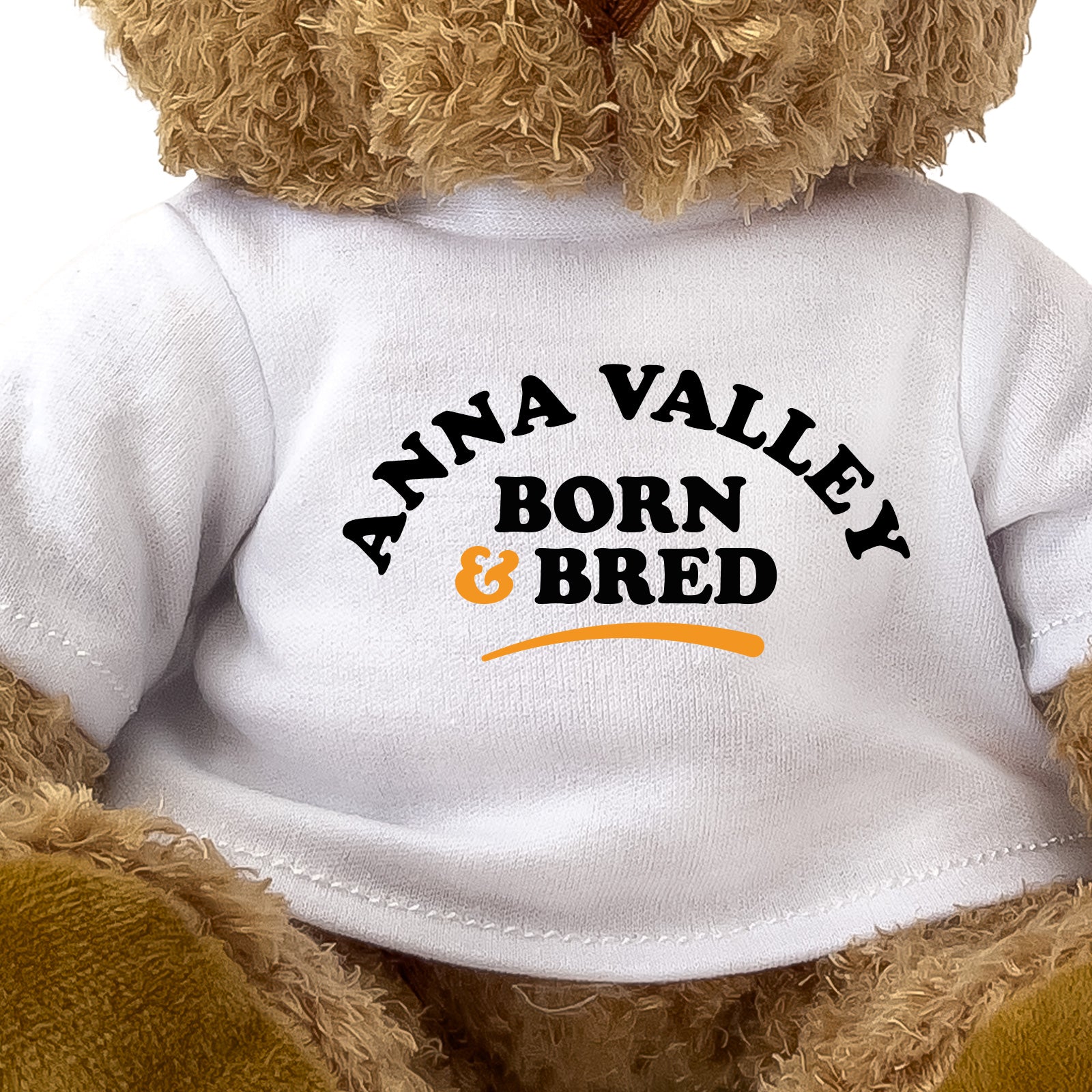 Close-up of the Anna Valley Born and Bred T-shirt design