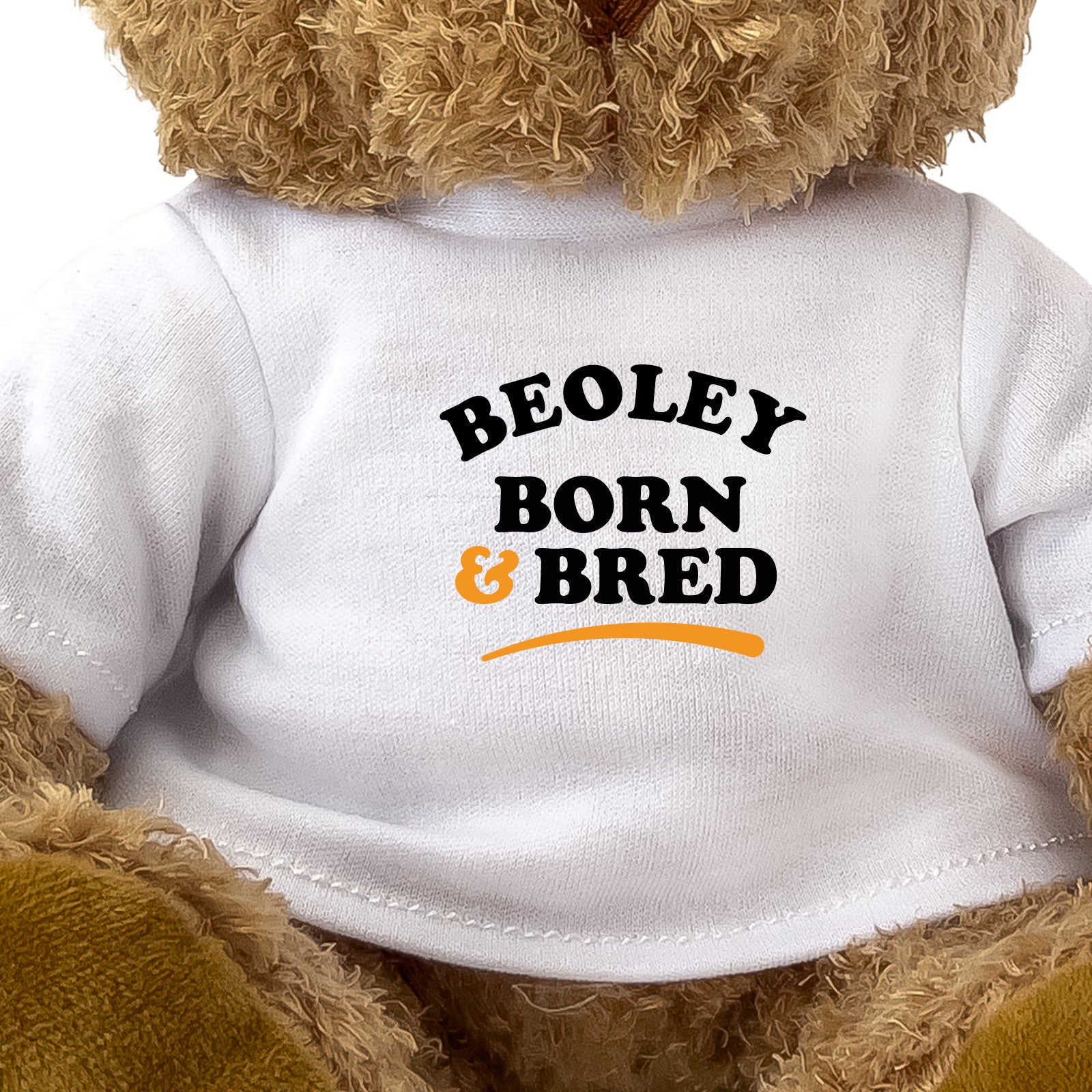 Close-up of the Beoley Born and Bred T-shirt design