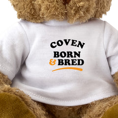 Close-up of the Coven Born and Bred T-shirt design