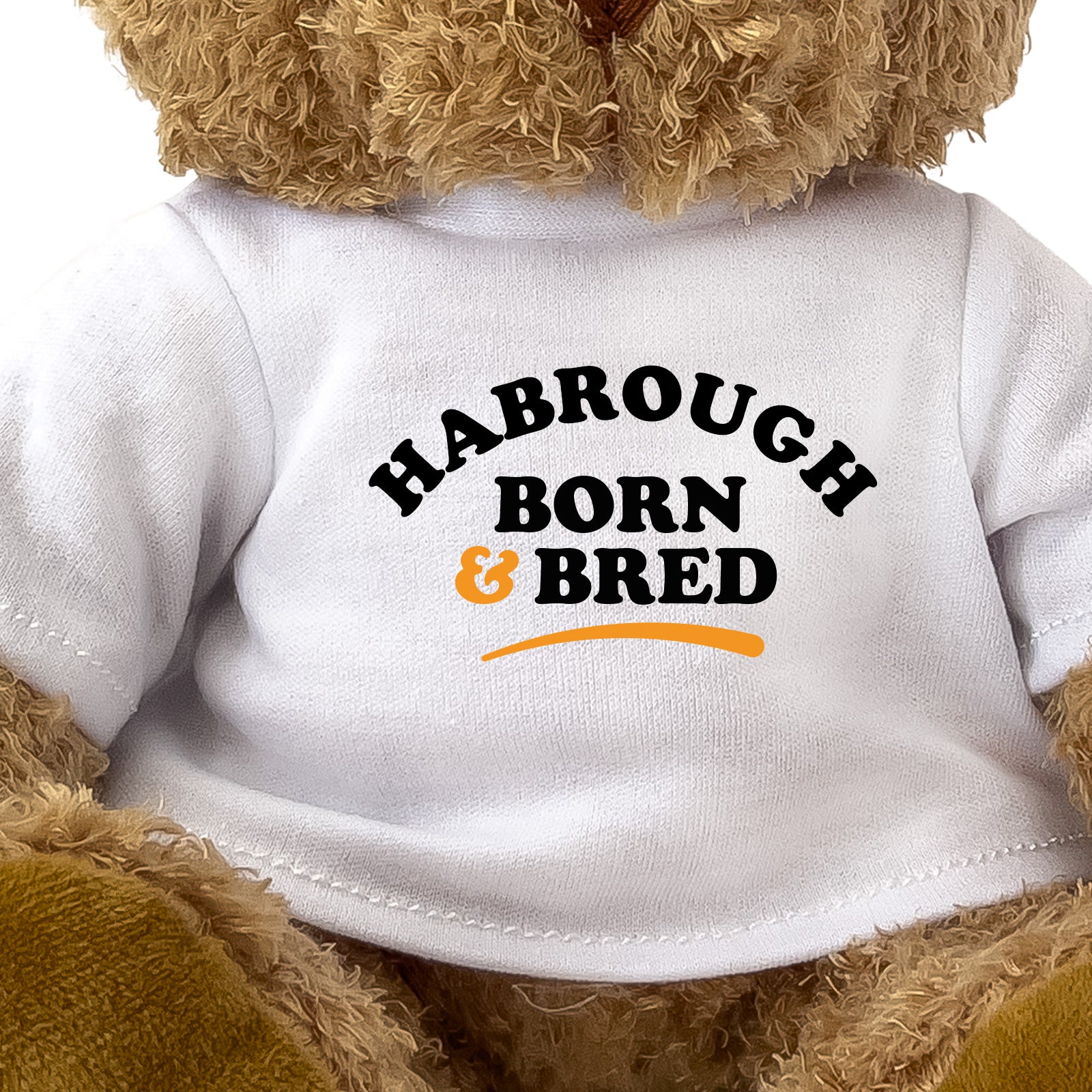 Close-up of the Habrough Born and Bred T-shirt design