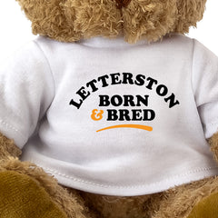 Close-up of the Letterston Born and Bred T-shirt design