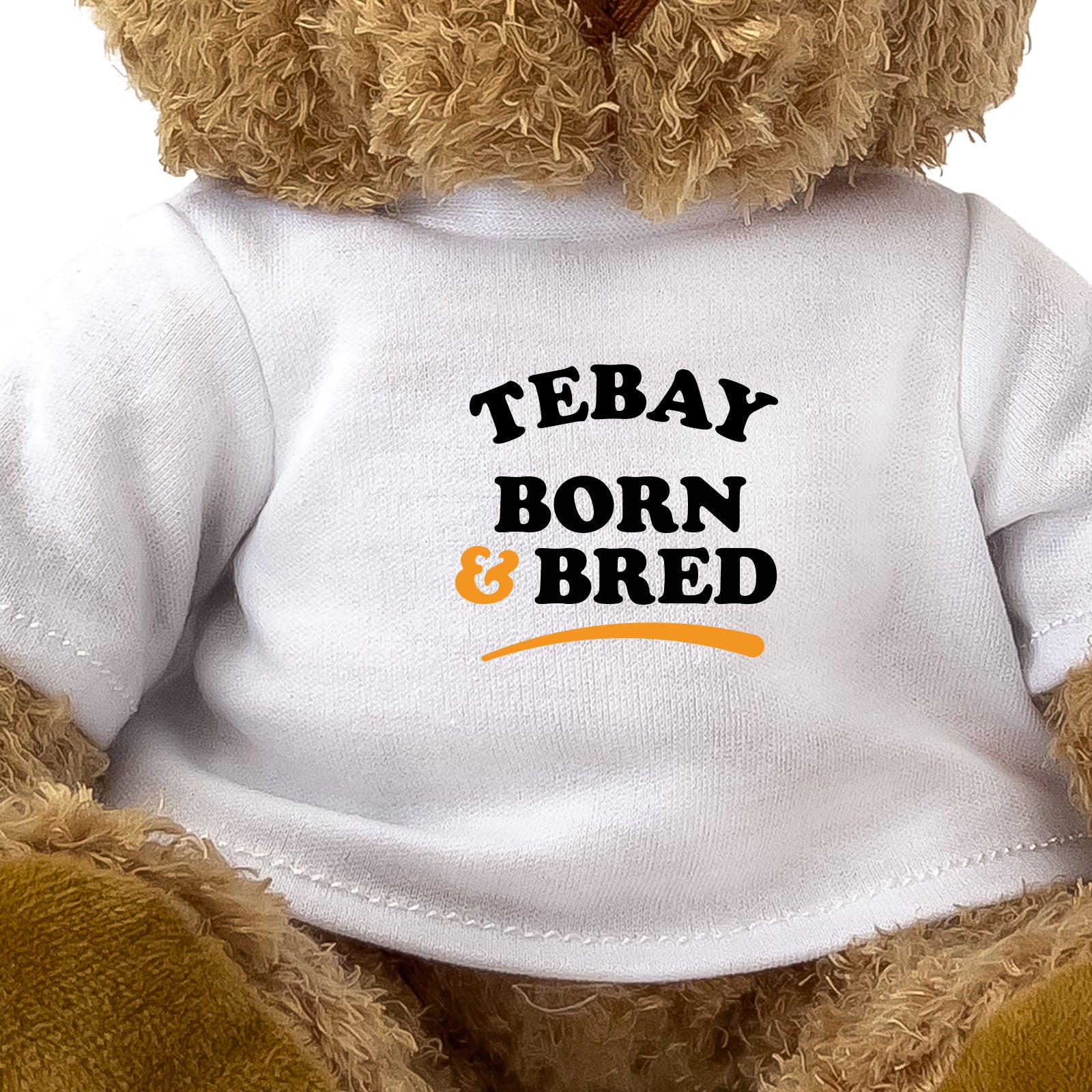 Close-up of the Tebay Born and Bred T-shirt design