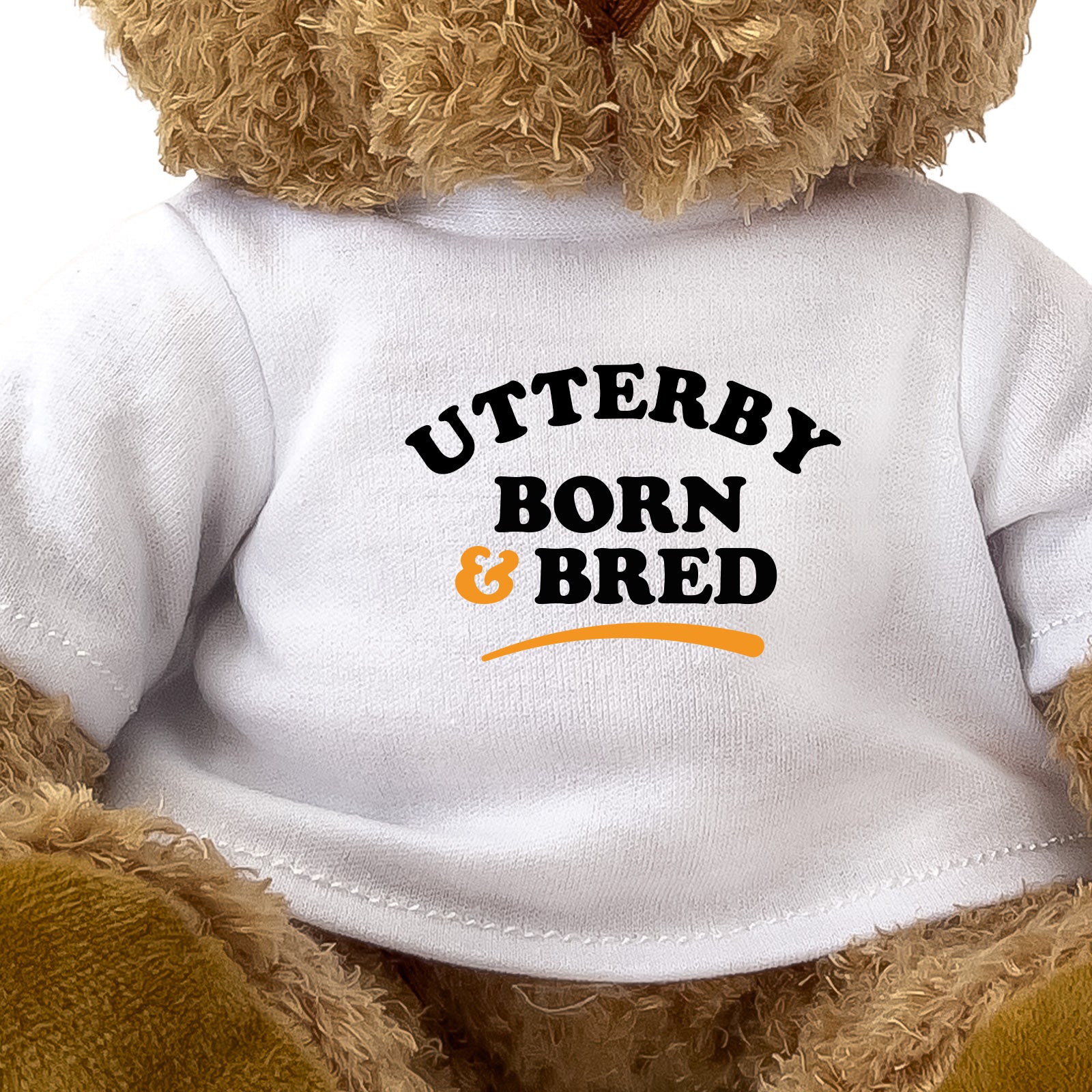 Close-up of the Utterby Born and Bred T-shirt design