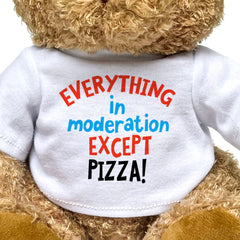 Everything In Moderation Except Pizza! - Teddy Bear