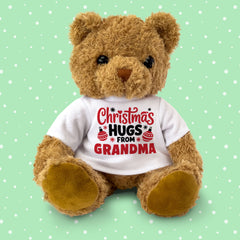 Christmas Hugs From Any Name - Personalised Teddy Bear Gift