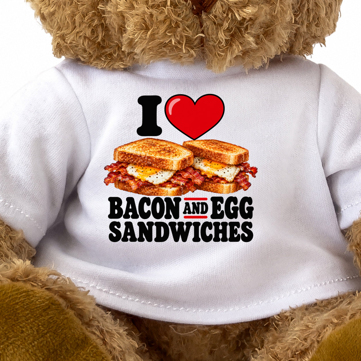 I Love Bacon And Egg Sandwiches teddy bear - image 3