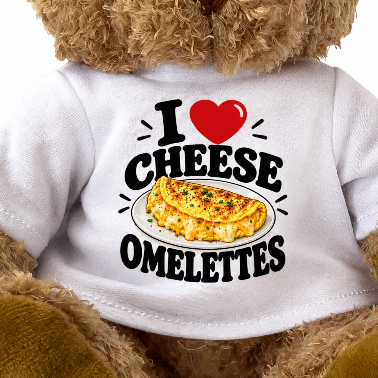 I Love Cheese Omelettes teddy bear - image 3