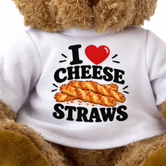 I LOVE CHEESE STRAWS - Teddy Bear Cute Cuddly - Funny Food Gift Present