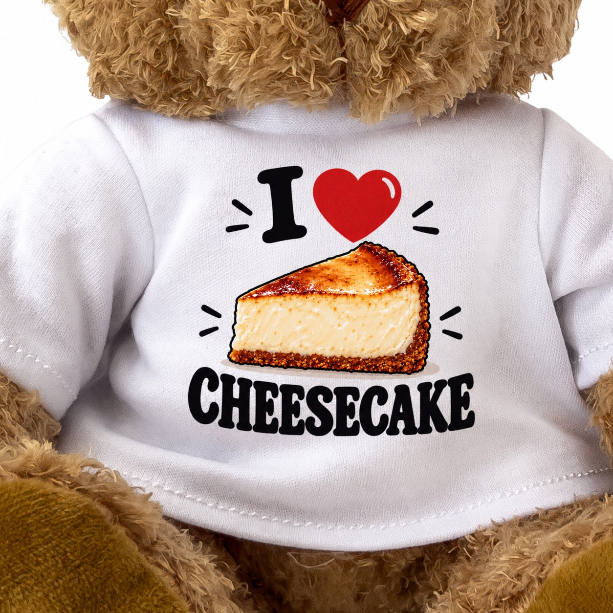 I LOVE CHEESECAKE - Teddy Bear Cute Cuddly - Funny Food Gift Present