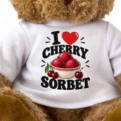 I LOVE CHERRY SORBET - Teddy Bear Cute Cuddly - Funny Food Gift Present
