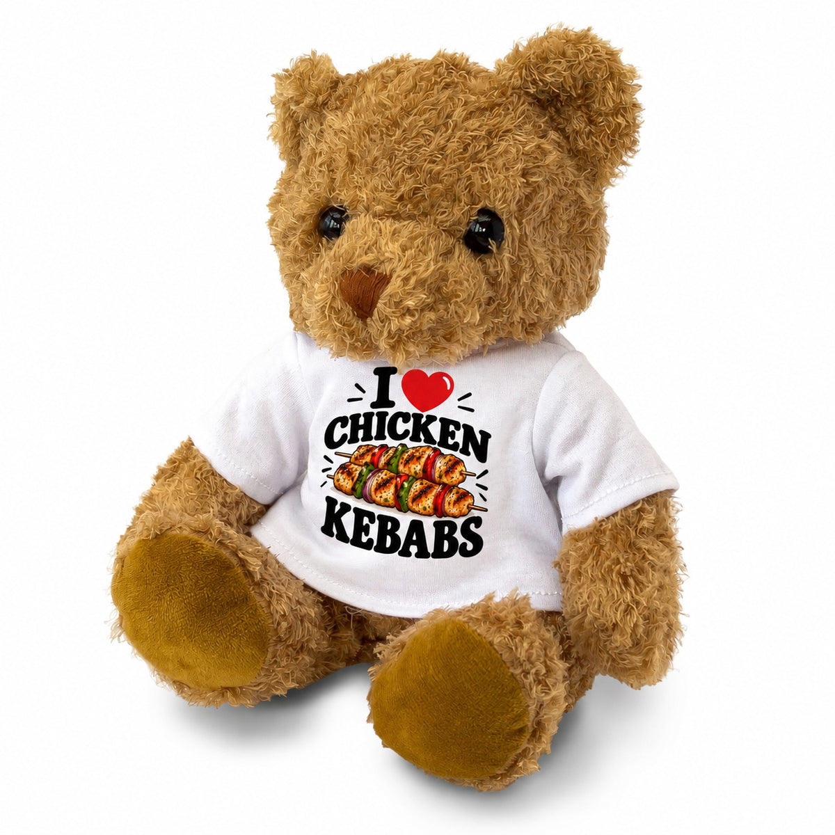 I LOVE CHICKEN KEBABS - Teddy Bear Cute Cuddly - Funny Food Gift Present