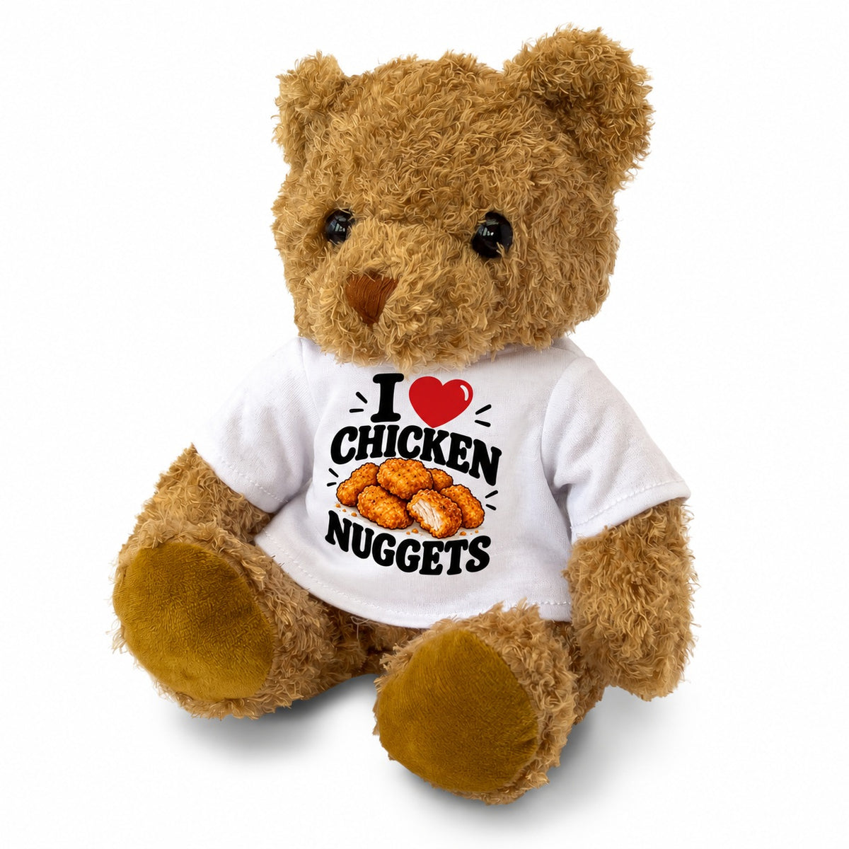 I LOVE CHICKEN NUGGETS - Teddy Bear Cute Cuddly - Funny Food Gift Present