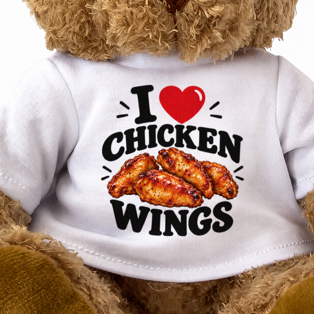I LOVE CHICKEN WINGS - Teddy Bear Cute Cuddly - Funny Food Gift Present