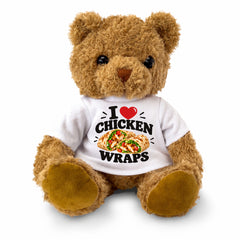 I LOVE CHICKEN WRAPS - Teddy Bear Cute Cuddly - Funny Food Gift Present