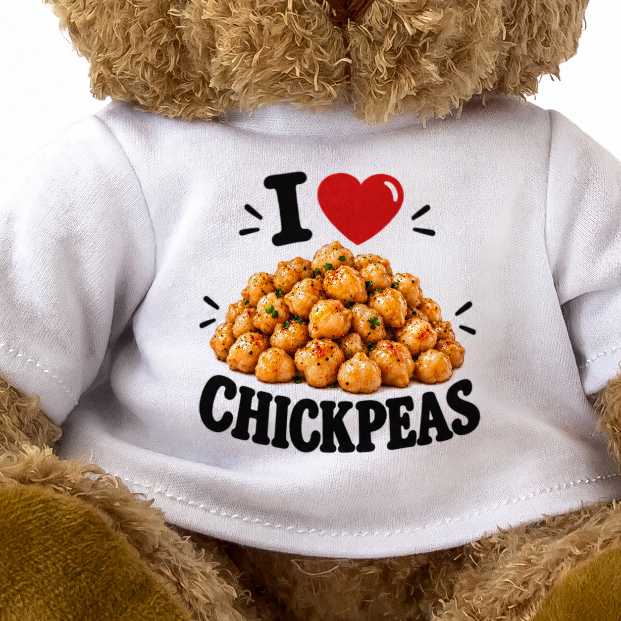 I LOVE CHICKPEAS - Teddy Bear Cute Cuddly - Funny Food Gift Present