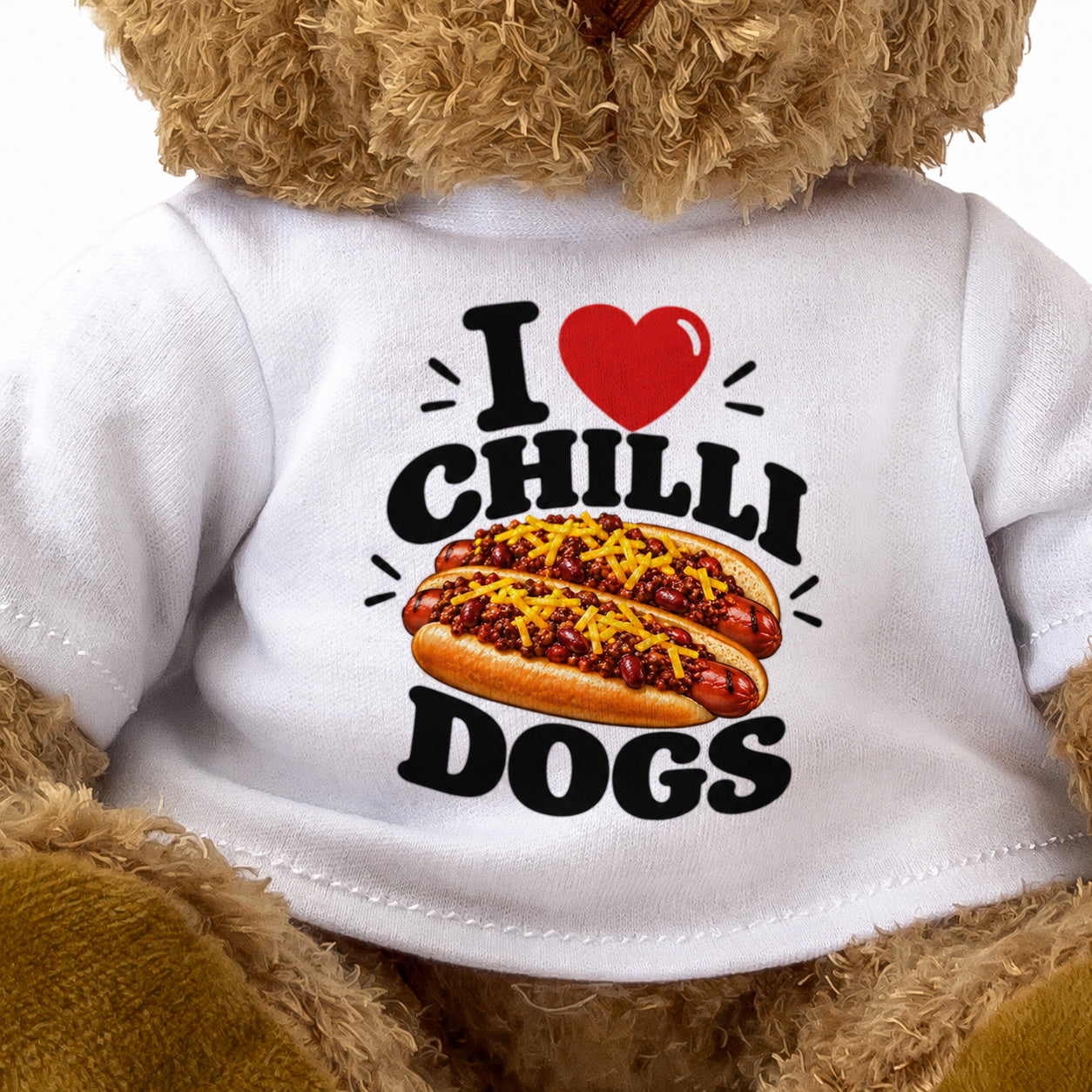 I LOVE CHILLI DOGS - Teddy Bear Cute Cuddly - Funny Food Gift Present