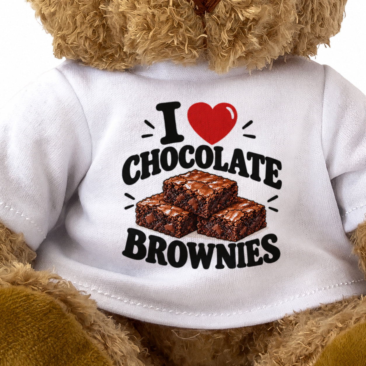 I LOVE CHOCOLATE BROWNIES - Teddy Bear Cute Cuddly - Funny Food Gift Present