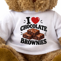 I LOVE CHOCOLATE BROWNIES - Teddy Bear Cute Cuddly - Funny Food Gift Present