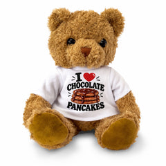 I LOVE CHOCOLATE PANCAKES - Teddy Bear Cute Cuddly - Funny Food Gift Present