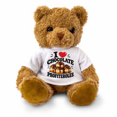 I LOVE CHOCOLATE PROFITEROLES - Teddy Bear Cute Cuddly - Funny Food Gift Present
