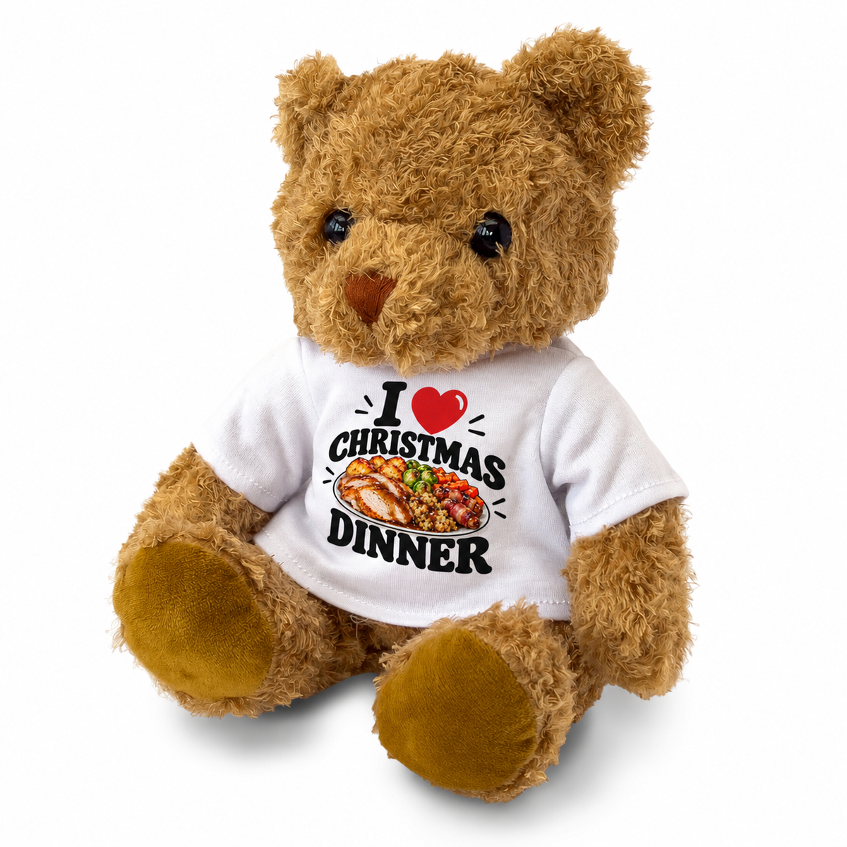 I LOVE CHRISTMAS DINNER - Teddy Bear Cute Cuddly - Funny Food Gift Present